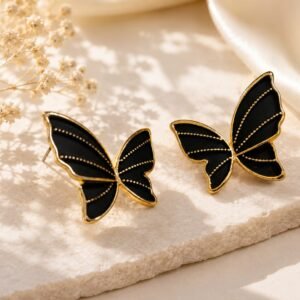 Gold plated black butterfly