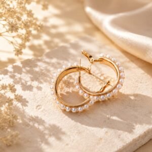 Pearl Hoops earings